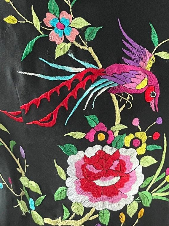 Vintage Hand Embroidered Silk Mandarin Top Blouse… - image 10