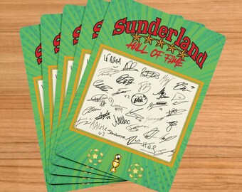 Sunderland Playing Cards SIGNED by Team – Sunderland Player Autographs – Personalised Football Fan Gift – Memorabilia - ‘Hall of Fame’