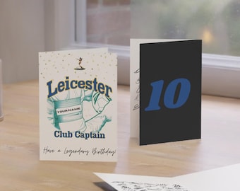 Leicester Birthday Card SIGNED by Team – Player Autographs – Personalised Football Fan Gift – Memorabilia - Collectible - ‘Club Captain!’