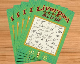 Liverpool Playing Cards SIGNED Team – Liverpool Player Autographs – Personalised Football Fan Gift – Memorabilia -Collectible -