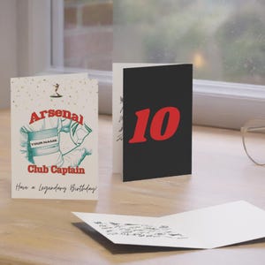 Arsenal Birthday Card SIGNED by Team – Player Autographs – Personalised Football Fan Gift – Memorabilia - Collectible - ‘Club Captain!’