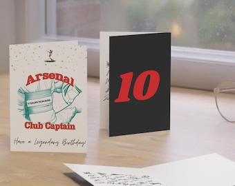 Arsenal Birthday Card SIGNED by Team – Player Autographs – Personalised Football Fan Gift – Memorabilia - Collectible - ‘Club Captain!’