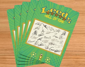 Leeds Playing Cards SIGNED by Team – Leeds Player Autographs – Personalised Football Fan Gift – Memorabilia - Collectible - ‘Hall of Fame’