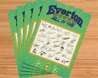 Everton Playing Cards SIGNED Team – Everton Player Autographs – Personalised Football Fan Gift – Memorabilia - Collectible - ‘Top Scorer!’
