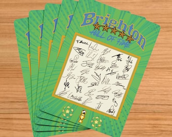 Brighton Playing Cards SIGNED by Team – Player Autographs – Personalised Football Fan Gift – Memorabilia - Collectible - ‘Hall of Fame’
