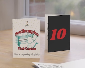 Southampton Birthday Card SIGNED Team – Player Autographs – Personalised Football Fan Gift – Memorabilia - Collectible - ‘Club Captain!’