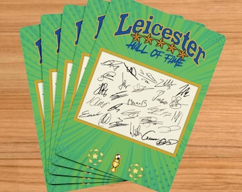 Leicester Playing Cards SIGNED by Team – Player Autographs – Personalised Football Fan Gift – Memorabilia - Collectible - ‘Hall of Fame’