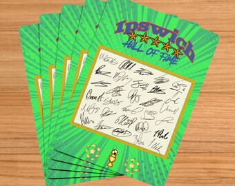 Ipswich Playing Cards SIGNED Team – Ipswich Player Autographs – Personalised Football Fan Gift – Memorabilia - Collectible - ‘Hall of Fame’