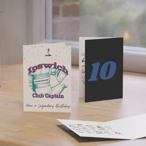 Ipswich Birthday Card SIGNED Team – Ipswich Player Autographs – Personalised Football Fan Gift – Memorabilia - Collectible - ‘Club Captain’