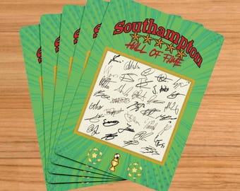 Southampton Playing Cards SIGNED Team – Player Autographs – Personalised Football Fan Gift – Memorabilia - Collectible - ‘Hall of Fame’