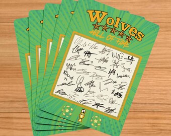 Wolves Playing Cards SIGNED Team – Wanderers Player Autographs – Personalised Football Fan Gift – Memorabilia -Collectible - ‘Hall of Fame’