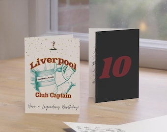 Liverpool Birthday Card SIGNED Team – Player Autographs – Personalised Football Fan Gift – Memorabilia -Collectible - ‘Club Captain’