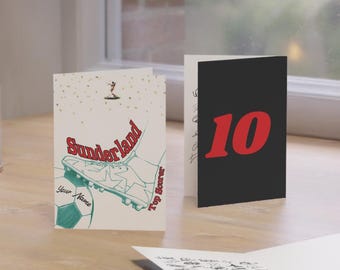 Sunderland Birthday Card SIGNED by Team – Sunderland Player Autographs – Personalised Football Fan Gift – Memorabilia - ‘Top Scorer!’