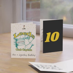 Leeds Birthday Card SIGNED by Team – Leeds Player Autographs – Personalised Football Fan Gift – Memorabilia - Collectible - ‘Club Captain’
