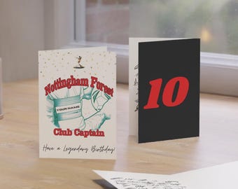 Nottingham Forest Birthday Card SIGNED Team – Player Autographs – Personalised Football Fan Gift – Memorabilia -Collectible - ‘Club Captain’