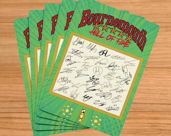 Bournemouth Playing Cards SIGNED by Team – Player Autographs – Personalised Football Fan Gift – Memorabilia - Collectible - ‘Hall of Fame’