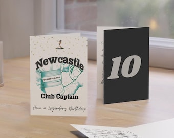 Newcastle United Birthday Card SIGNED Team – Player Autographs – Personalised Football Fan Gift – Memorabilia -Collectible - ‘Club Captain’