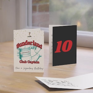 Sunderland Birthday Card SIGNED by Team – Player Autographs – Personalised Football Fan Gift – Memorabilia - Collectible - ‘Club Captain’