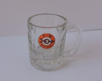 Vintage A&W Root Beer Mug / Heavy Glass Mug / A W Bulls Eye Arrow Mug 1960’s / Advertising Mug / Drinking Glass / Advertising Collectible