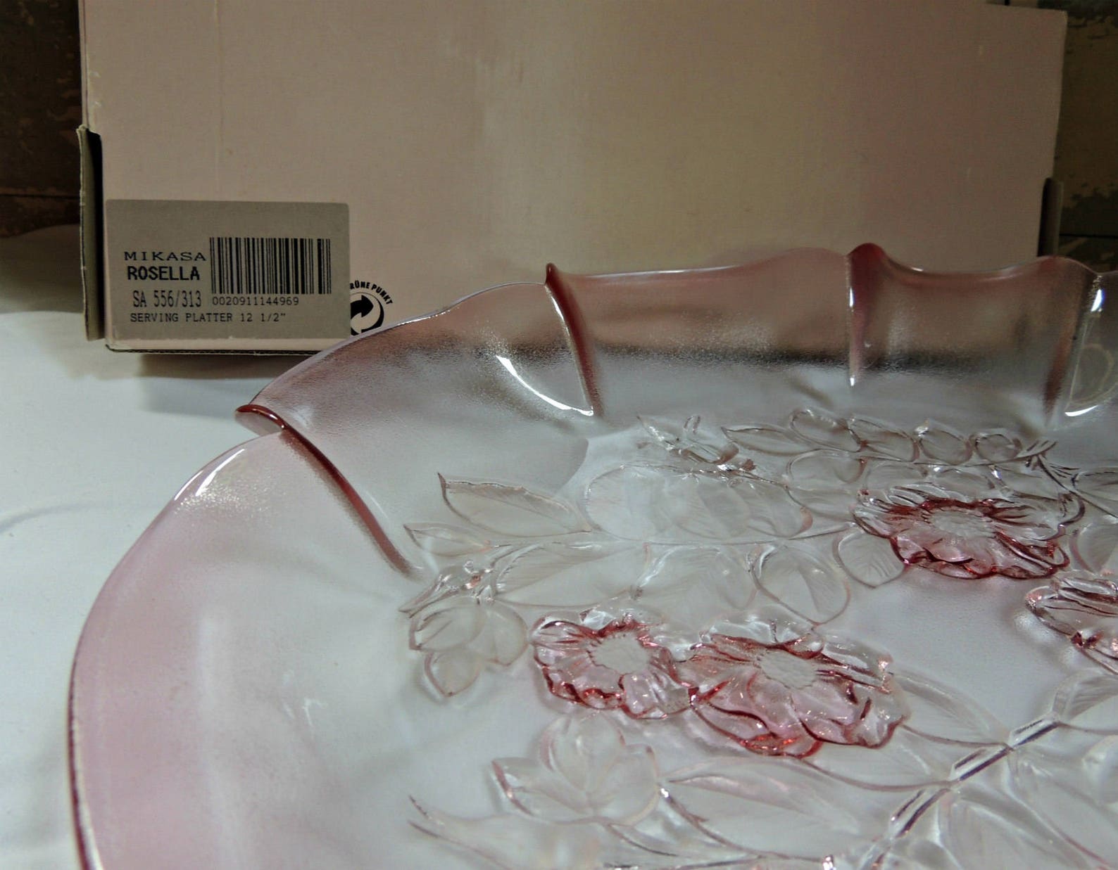 Pink Glass Serving Dish / Mikasa Rosella Serving Platter / Etsy