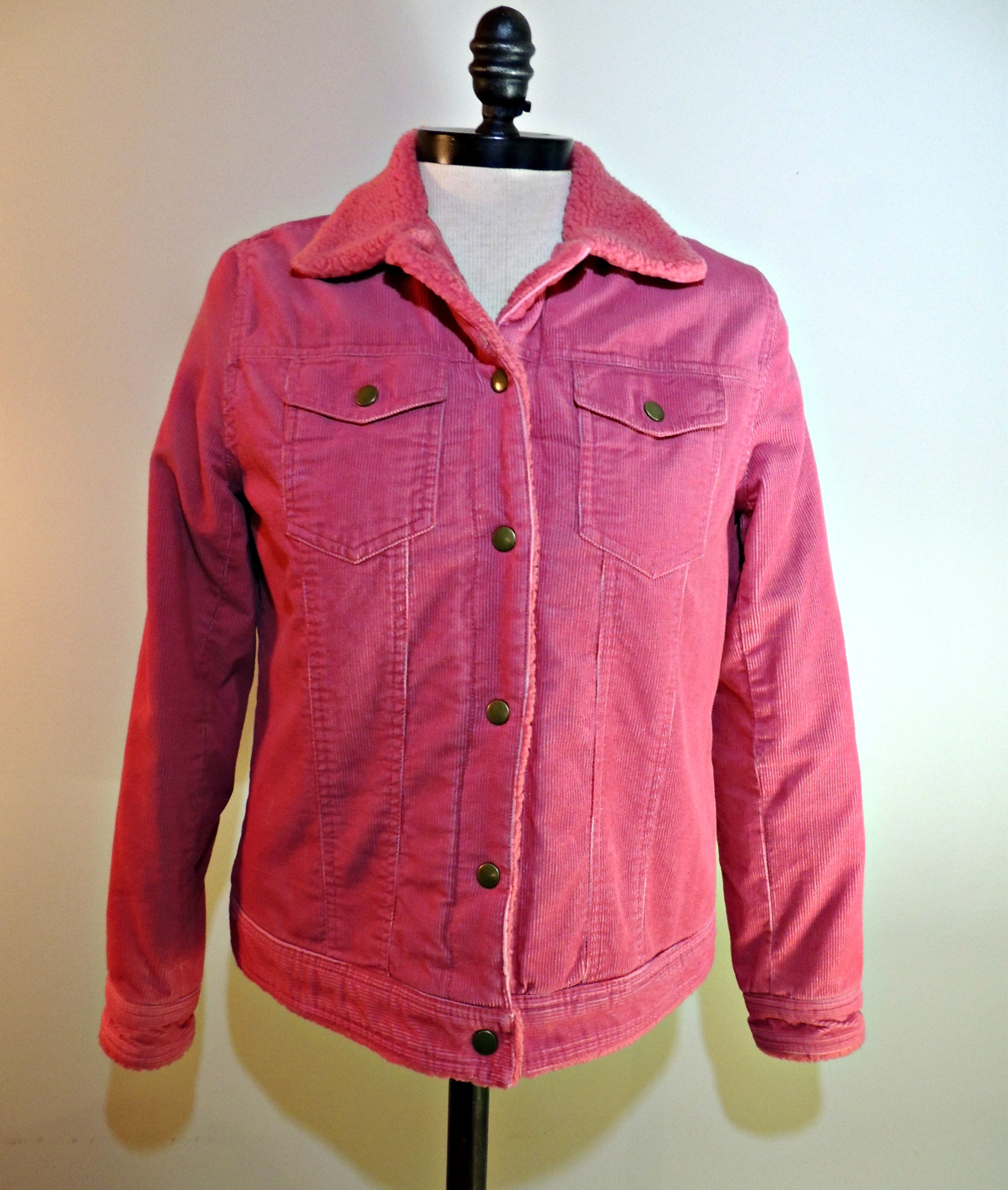 Vintage Corduroy Jacket Pink Jones New York Sport Small Pink Corduroy Jacket Sherpa Collar Pink Coat Corduroy With Sherpa Collar Etsy