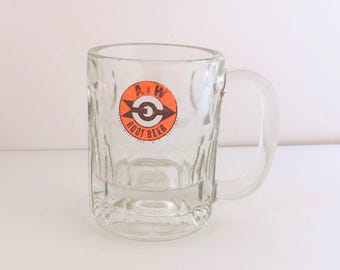 Vintage A&W Root Beer Mug: Heavy Glass Advertising Collectible