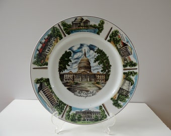 Vintage Washington, D.C. The Capitol Souvenir Plate / Collector Plate / Washington DC Souvenir / Vintage Travel Souvenir