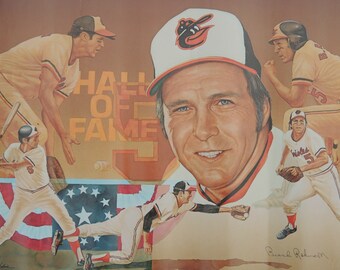 Vintage Brooks Robinson Hall of Fame Poster 1983 Crown Petroleum Corporation / Sports Poster / Sports Hall of Fame / Baseball Memorabilia