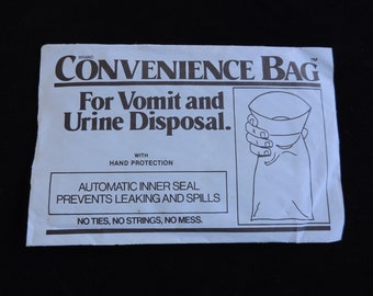 Vintage Vomit and Urine Disposal Bag / Convenience Bag for Vomit and Urine Disposal / Gag Gift / Vintage Vomit Bag