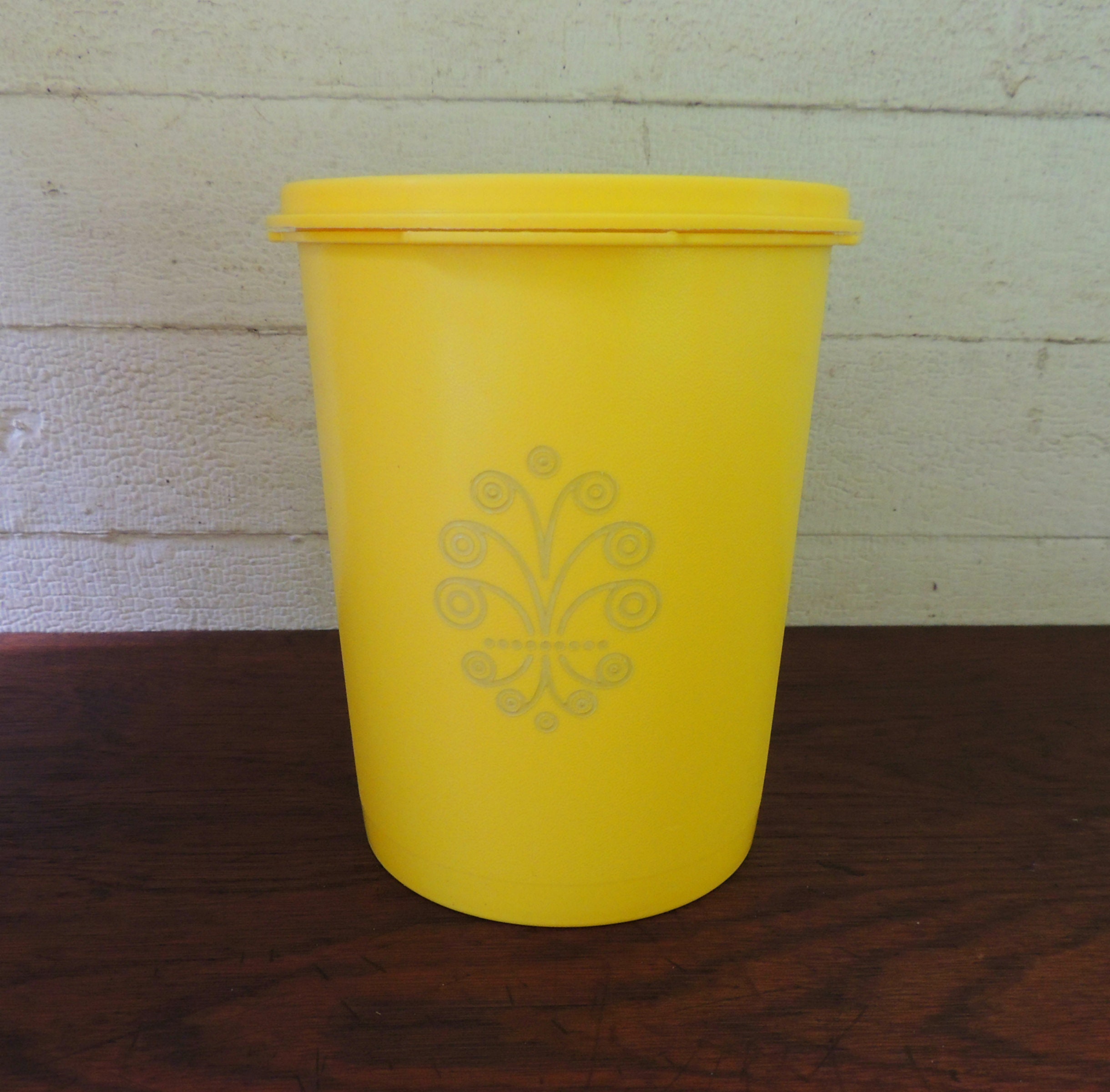 Tupperware 809 805 Servalier Yellow Canisters Pair - Ruby Lane
