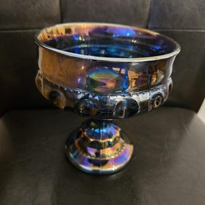 Vintage Carnival Glass Compote