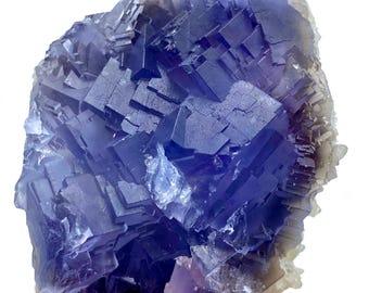 109 Gram Unique Natural Blue Phantom Cubic FLUORITE With CALCITE Specimen PAKISTAN Fluorite Collectors/Bi Color/Etched Specimen
