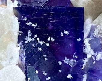 2250 Gram Unique Large Piece! Natural Deep Blue Phantom Cubic FLUORITE With CALCITE Specimen @PAKISTAN Fluorite Collectors/Display Specimen