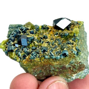 64 Gram Unique Rare Natural Andradite Garnet With Diopside & Clinochlore Crystal On Matrix Specimen From Pakistan Mineral for Collectors