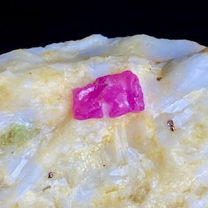53 Gram Unique Natural Fluorescent Pink RUBY Crystal On Matrix Specimen From AFGHANISTAN Mineral Collectors/Display Specimen