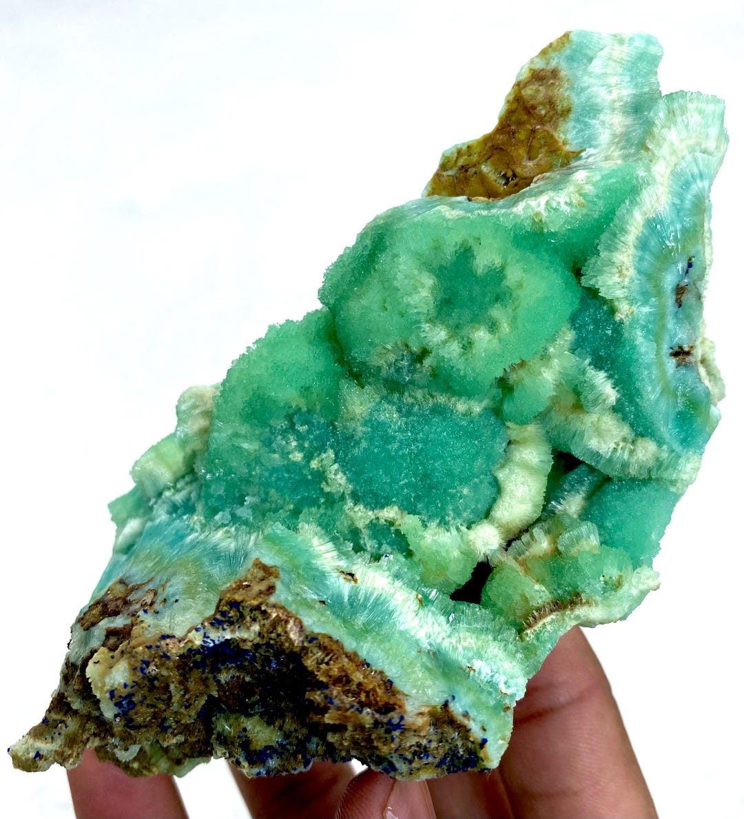 412 Gram Unique Large Piece! Natural (banded) SMITHSONITE With AZURITE ...