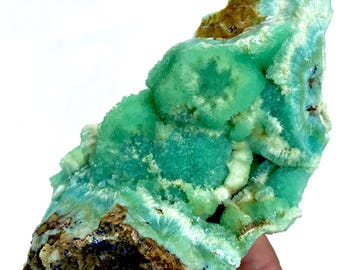 ¡Pieza única de gran tamaño de 412 gramos! Smithsonita natural (bandada) con azurita, ejemplar procedente de Afganistán. Minerales para coleccionistas/ejemplar de exhibición.