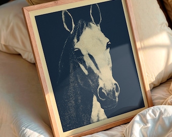 Vintage Horse Portrait Print: Equestrian Wall Art Decor
