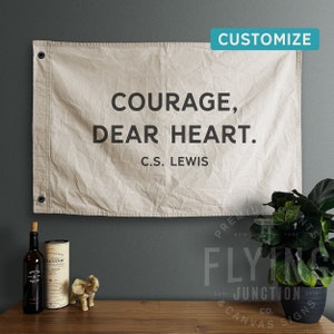 Custom Hand Painted Cotton Canvas Flag - Vintage Look | Wall Tapestry | Home Decor | Quotes | Family Name | Birth Year | Banner