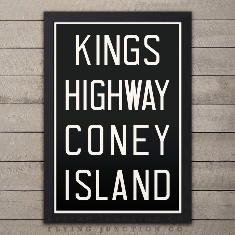 CONEY ISLAND New York City Subway Sign. Bus Scroll. 12 x 18 Rollsign Print image 1