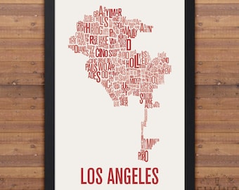 LOS ANGELES Stadtplan Druck