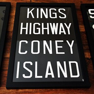 KINGS HWY Coney Island New York City Subway Sign. Bus Scroll. 12 x 18 Rollsign Print image 4
