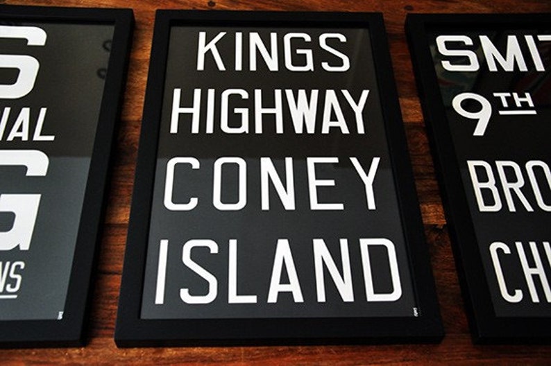 KINGS HWY Coney Island New York City Subway Sign. Bus Scroll. 12 x 18 Rollsign Print image 4