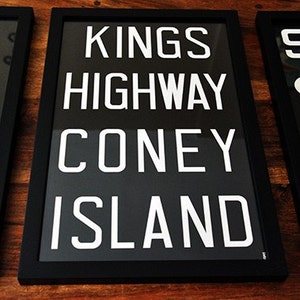 CONEY ISLAND New York City Subway Sign. Bus Scroll. 12 x 18 Rollsign Print image 5