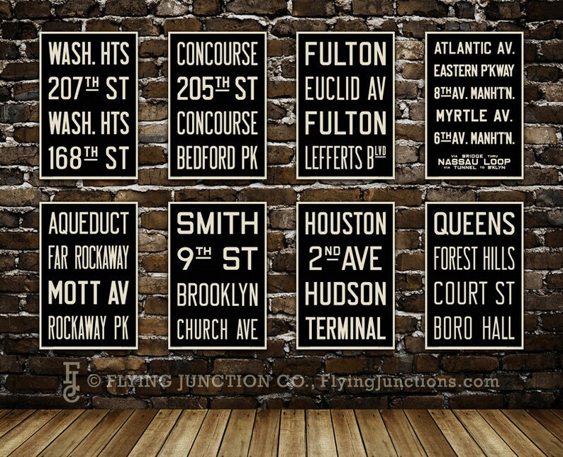 QUEENS AQUEDUCT / ROCKAWAY New York City Subway Sign. Bus Scroll. 12 x 18 Rollsign Print image 2