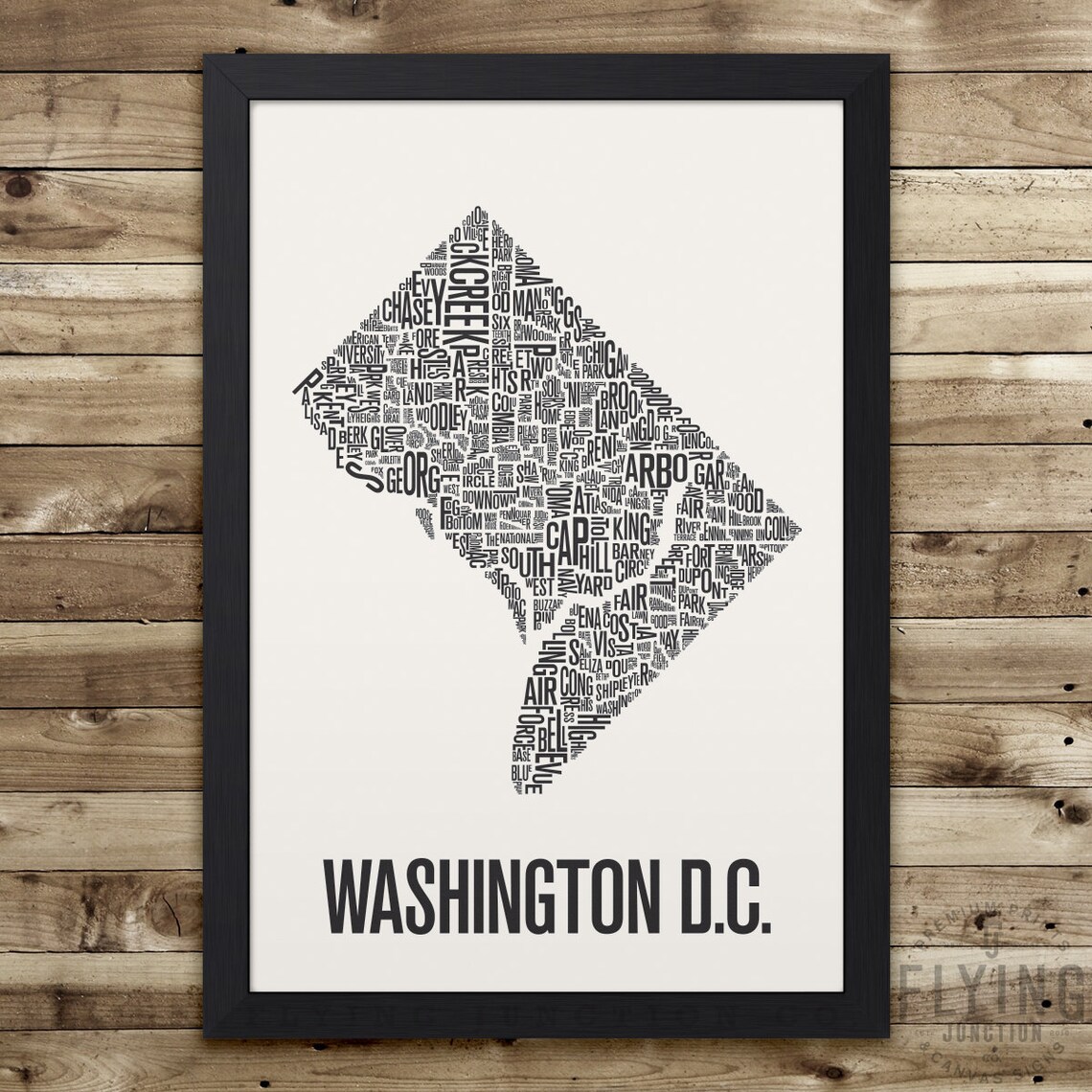 WASHINGTON DC Neighborhood Typography City Map Print Etsy