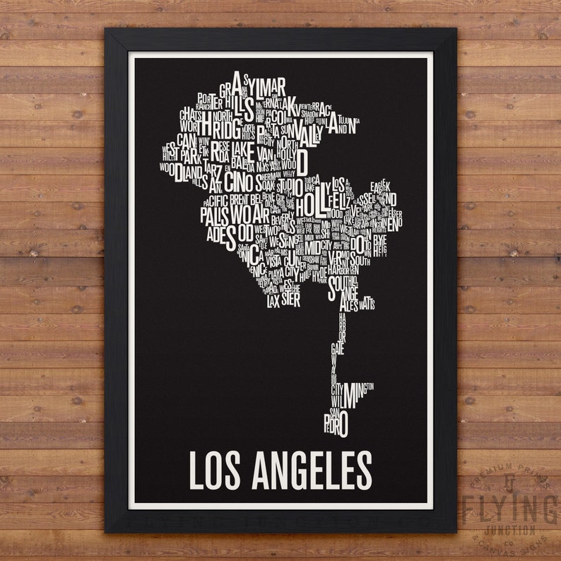 LOS ANGELES Neighborhood Typography City Map Print image 7