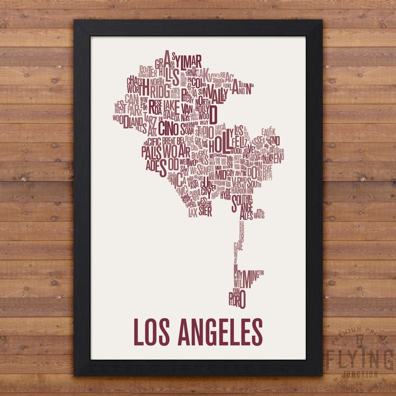 LOS ANGELES Neighborhood Typography City Map Print image 6