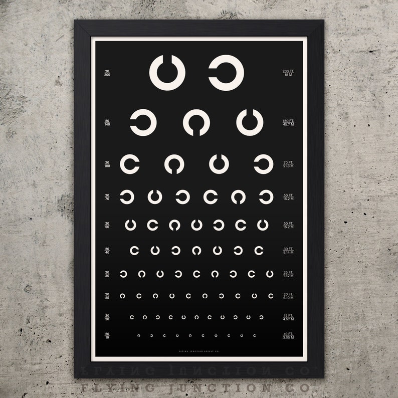 EYE CHART Print Tumbling C Vintage Look image 1