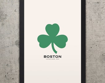 BOSTON Minimalist City Poster - 12" x 18"